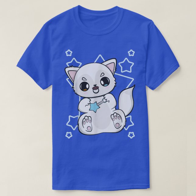 T-shirt Cute Anime Arctic Fo With Magic Wand For Magicians (Design devant)