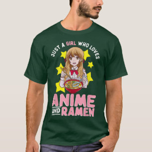 T-shirt Cute Anime juste une fille qui aime anime et ramen