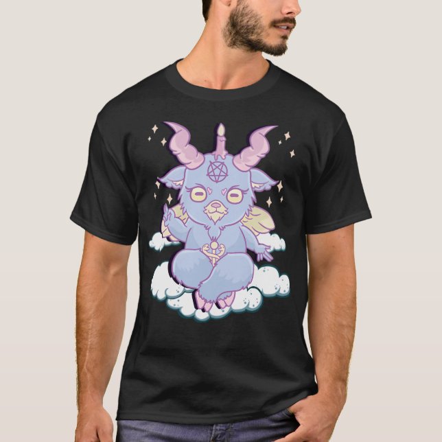 T-shirt Cute Anime Kawaii Baphomet Pastel Goth Emo Pun (Devant)