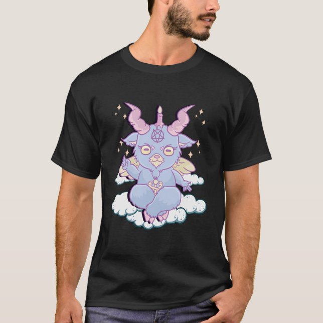 T-shirt Cute Anime Kawaii Baphomet Pastel Goth Emo Pun (Devant)