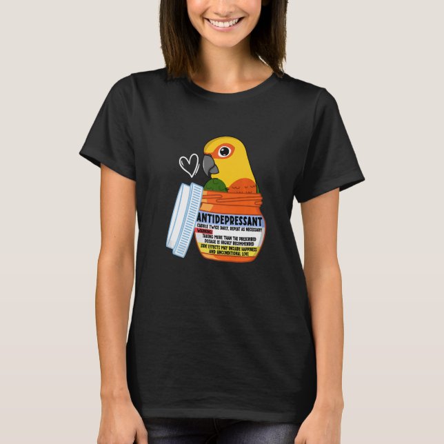 T-shirt Cute Antidepressant Parrot I Jenday Conure Premium (Devant)