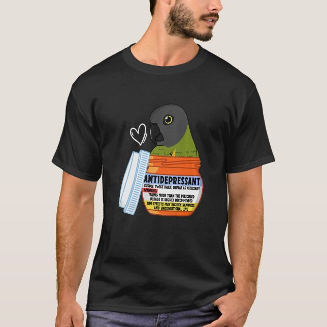 T-shirt Cute Antidepressant Parrot I Senegal Parrot Premiu (Devant)