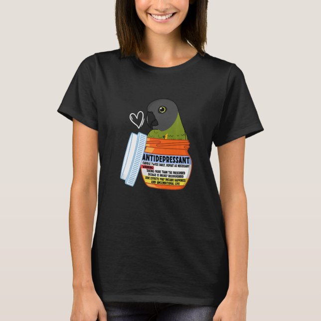 T-shirt Cute Antidepressant Parrot I Senegal Parrot Premiu (Devant)