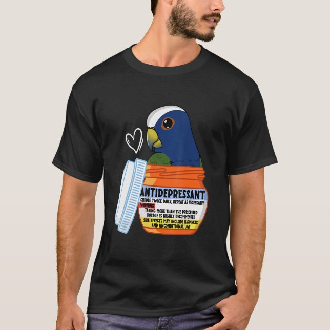 T-shirt Cute Antidepressant Parrot I White capped Pionus (Devant)