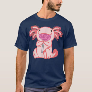 T-shirt Cute Aolotl Avec Lollipop Candy Enthousiaste Anima