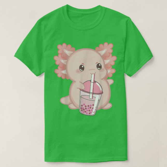 T-shirt Cute Aolotl Japonais Fraise Lait Anime Rose Ka (Design devant)