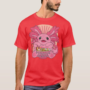 T-shirt Cute Aolotl Manger Ramen nouilles Japonais Nourrit