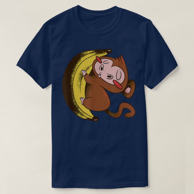 T-shirt Cute Ape Amateur de Banane Végétaliens Nourriture  (Design devant)