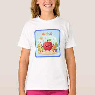 T-shirt Cute Apple Friends Kids Illustration