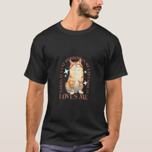 T-shirt Cute Aquarelle Chat Purring et Karma Lover Retro