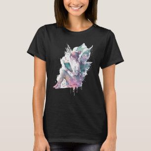 T-shirt Cute Aquarelle Fairy Lecture Livre Imaginaire Nove