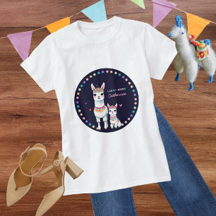 T-shirt Cute aquarelle Llama Mama Baby shower mexicain
