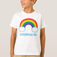 Cute arc-en-ciel bleu nuages Monogram Cool