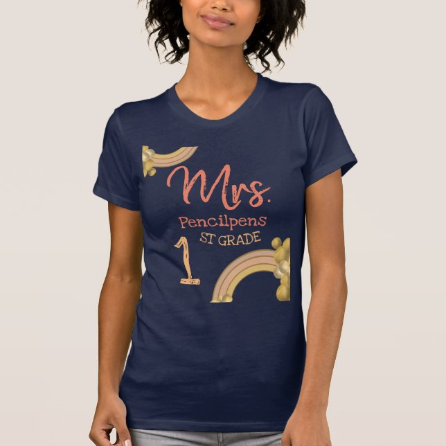 T-shirt Cute arc-en-ciel personnalisé école primaire (Devant)