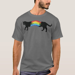 T-shirt Cute arc-en-ciel rétro Amoureux des chats coloré K