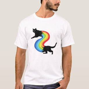 T-shirt Cute arc-en-ciel rétro Amoureux des chats coloré K