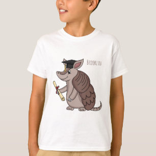T-shirt Cute armadillo avec dessin animé de la casquette d