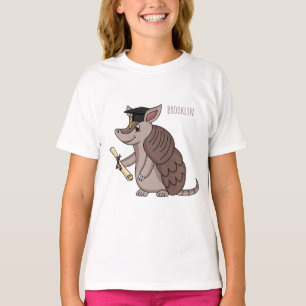T-shirt Cute armadillo avec dessin animé de la casquette d