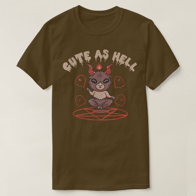 T-shirt Cute As Hell Baphomet Satan Halloween (Design devant)