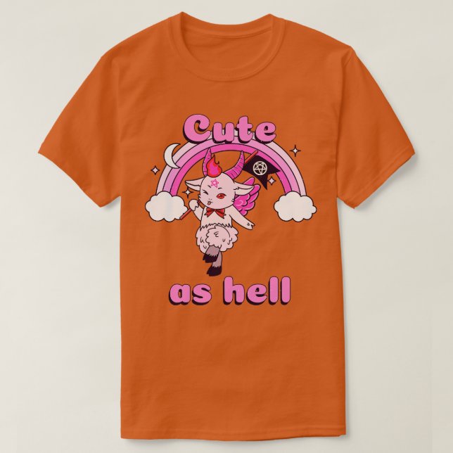 T-shirt Cute As Hell Kawaii Baphomet Pastel Goth Emo Pun (Design devant)