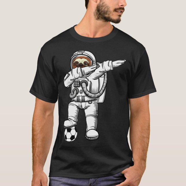 T-shirt Cute Astronaut Astronomy Dabbing Sloth  Galaxy Soc (Devant)