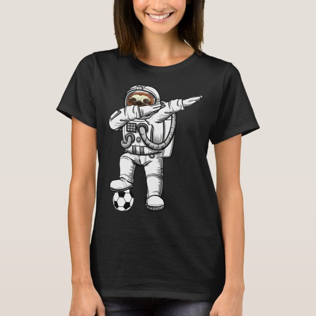 T-shirt Cute Astronaut Astronomy Dabbing Sloth  Galaxy Soc (Devant)