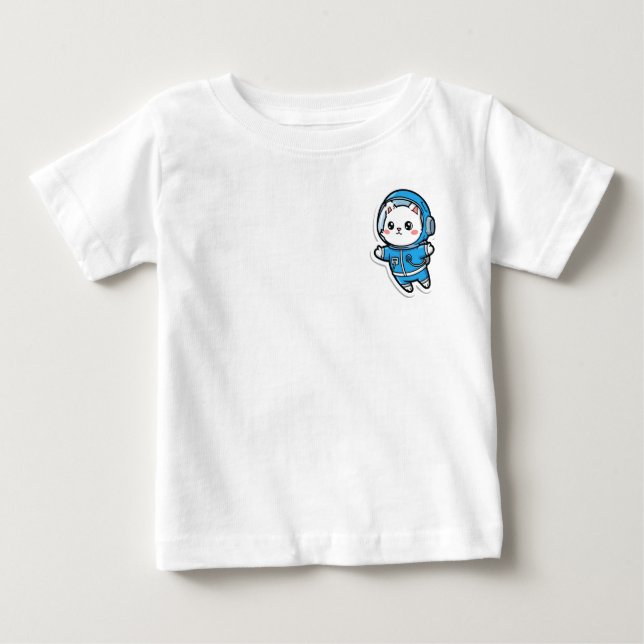 T-Shirt Cute Astronaut Cat Kawaii For Baby (Devant)