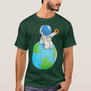 T-shirt Cute Astronaut Hodling Bitcoin Crypto Investor Gif