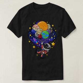 T-shirt Cute Astronaut Planet Balloon Design