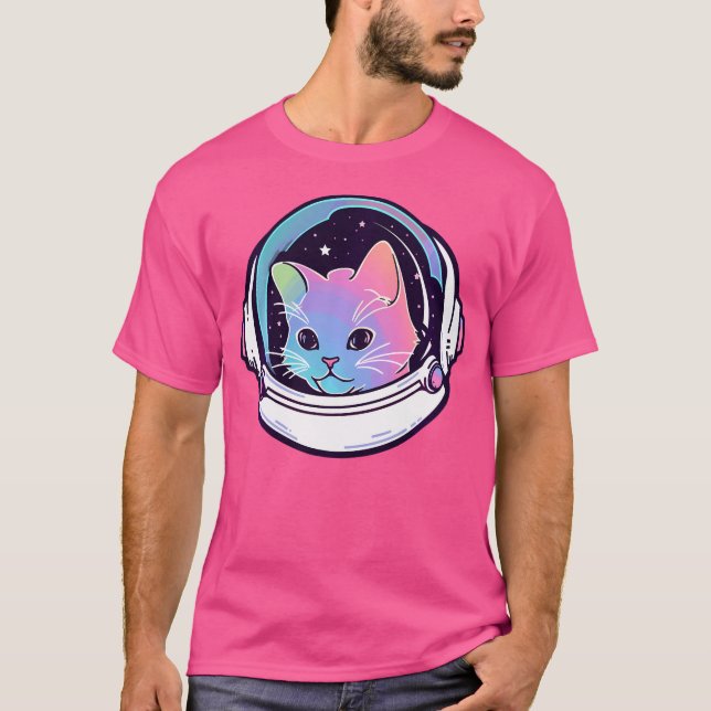 T-shirt Cute Astronaut Psychédélique Chat Trippy Edm Rave (Devant)