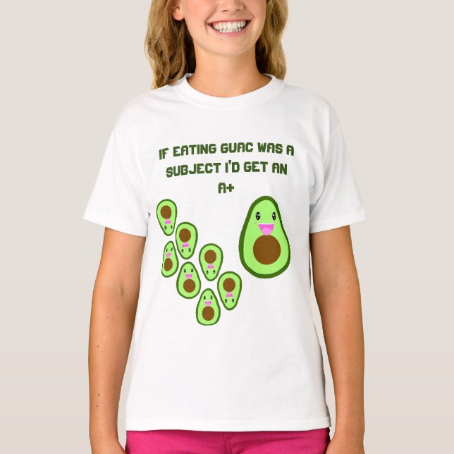 T-shirt Cute Avocado Guac Funny Kids School Joke Girls (Devant)