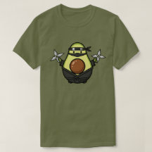 Cute Avocado Ninja Shuriken Warrior Illustration
