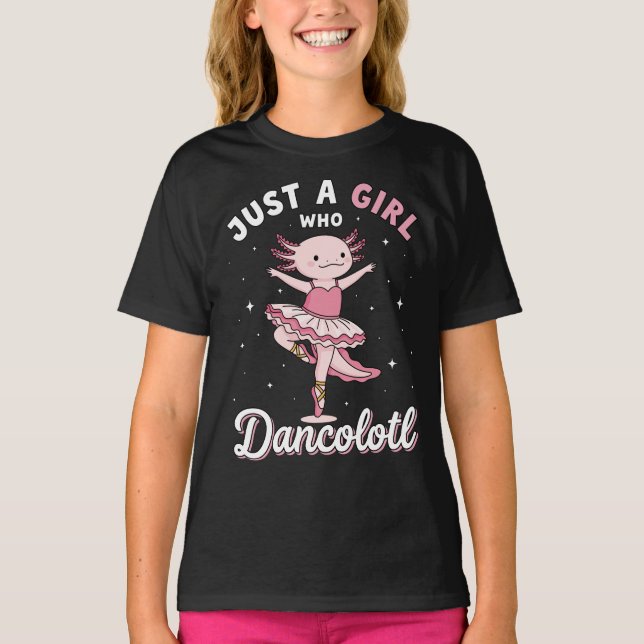 T-shirt Cute Axolotl Ballerina dans Pastel Pink Tutu (Devant)