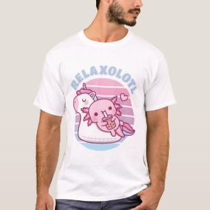 T-shirt Cute Axolotl Chilling Sur Unicorn Pool Flottant Re