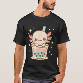 T-shirt Cute Axolotl Dans Bubble Tea Cup Kawaii Amoureux d