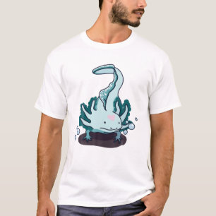 T-shirt Cute Axolotl Enfants Salamander Bleu Plush Herpeto