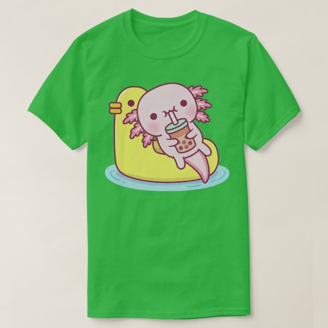 T-shirt Cute Axolotl g Sur Bassin De Canard Float Bubble (Design devant)