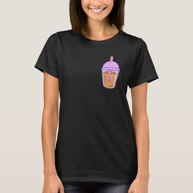T-shirt Cute Axolotl In Boba Tea (Devant)