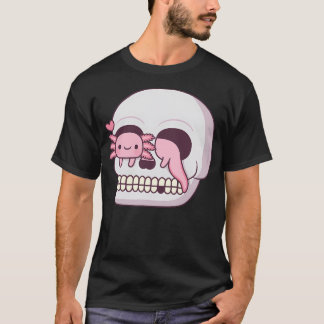 T-shirt Cute Axolotl In Skull