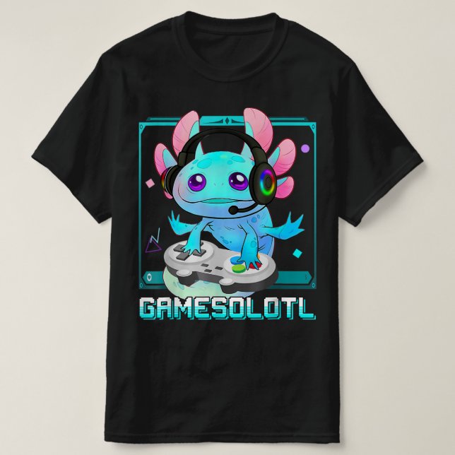 T-shirt Cute Axolotl Lover Gamesalotl Jeu Axolotl Enfants (Design devant)