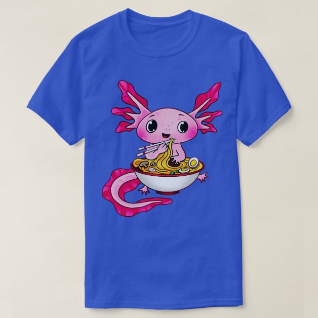 T-shirt Cute Axolotl Manger Rammen (Design devant)