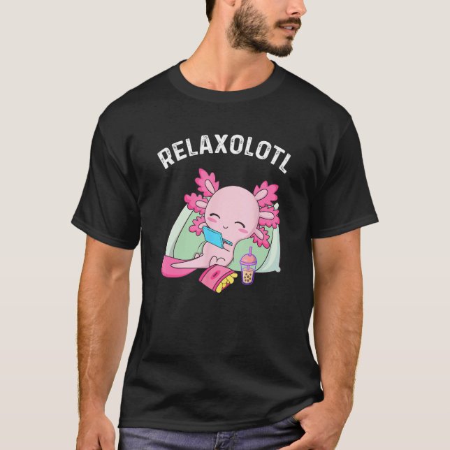T-shirt Cute Axolotl  Mexican Salamander Relaxolotl 3 (Devant)