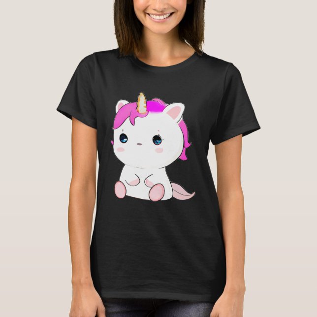 T-shirt Cute Axolotl Unicorn Cat Illustration (Devant)