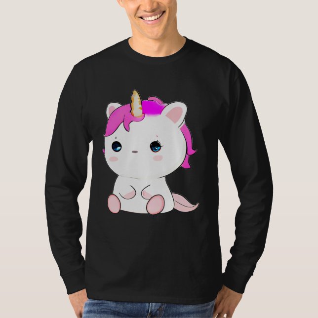 T-shirt Cute Axolotl Unicorn Cat Illustration (Devant)