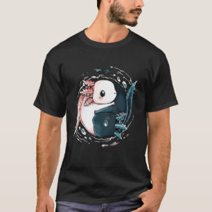 T-shirt Cute Axolotl Yin Yang Jouer les animaux de compagn