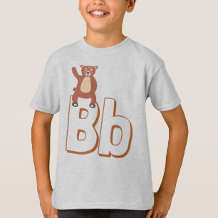 T-shirt Cute B pour l'ours - Enfants ABCD English Alphabet