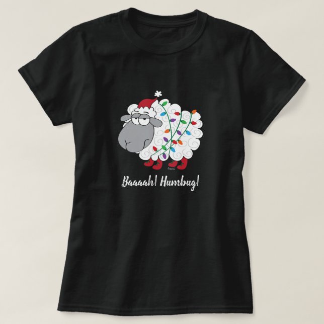 T-shirt Cute Baaah Humbug Sheep avec lumières (Design devant)