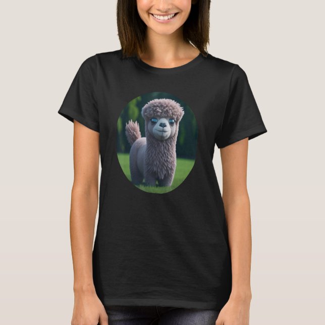 T-shirt Cute Baby Alpaca  Alpacas Lama Lama Camel Alpaca W (Devant)