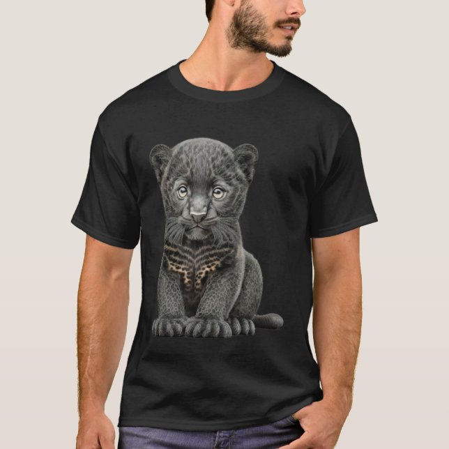 T-shirt Cute Baby Black Leopard (Devant)