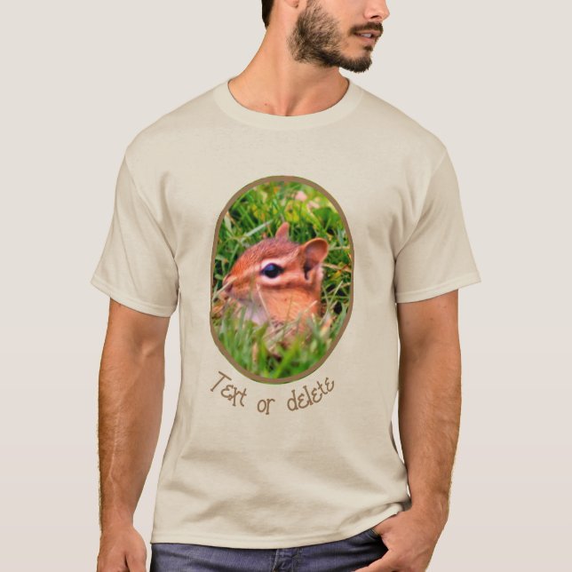 T-shirt Cute Baby Chipmunk Peeking Wildlife (Devant)